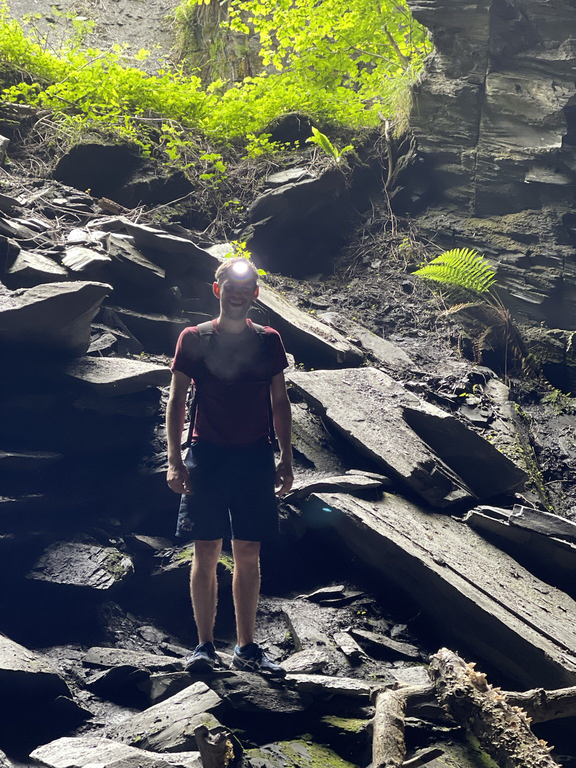 Me at the entrance to a cave.